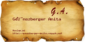 Günszberger Anita névjegykártya